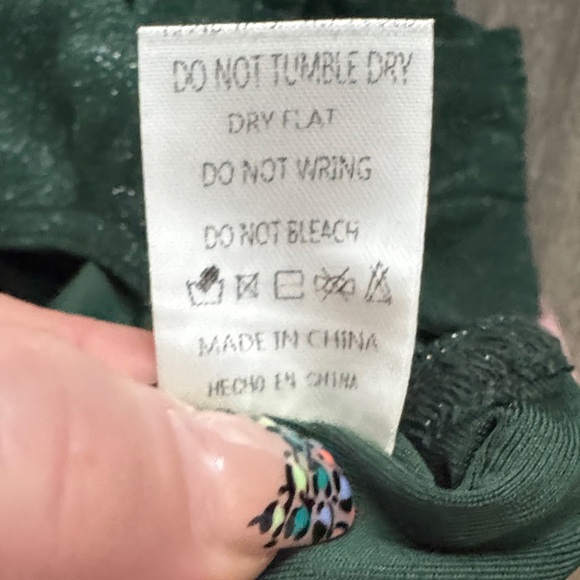 Privy Dark Green Sparkle Mesh Cut-Out Bodysuit - Picture 10 of 10